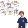 Unicorn Series Set Stripe Patches Girl Baby Shirt Stickers Diy Thermal Transfer Hot Tear T-Shirt Dresses New Iron On Patches