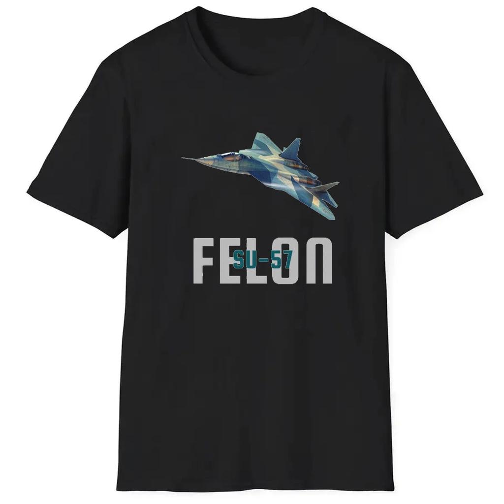 Russian Sukhoi Su57 Multirole Stealth Fighter Aircraft TShirt 100 Cotton ONeck Short Sleeve Casual Unisexs Tshirt Size S3XL