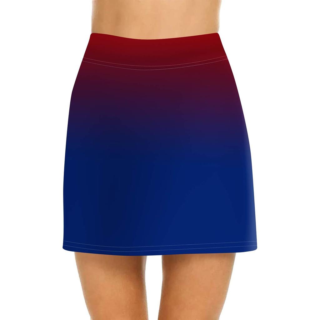 Женская повседневная юбка с высокой талией и принтом, короткая юбка-полусолнце, спортивная юбка, плиссированная юбка