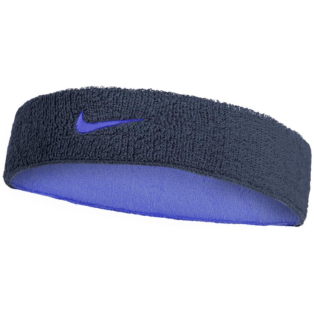 Nike Классическая двусторонняя повязка на голову Swoosh Сапфировый/Темно-синий/Сапфировый (BN1100-526)