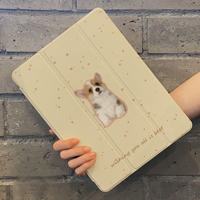 For iPad 10.2 2021/2020/2019 Gen9/8/7 Cute Cats and Dogs Air4/5 10.9 Air 3 10.5 Air2/1 2017/2018 Gen5/6 9.7 Flip Stand Silicone Protective Case Cover