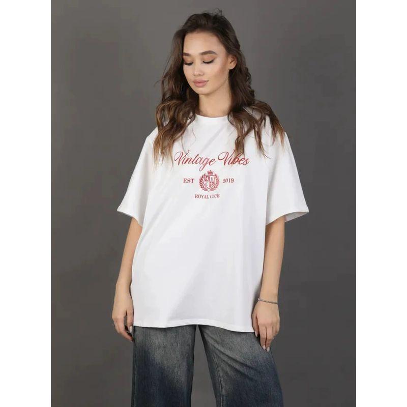 Fashion Style Fashion Print Round Neck Short Sleeve Cotton T-shirt Top Printed Letter Cotton T-shirt