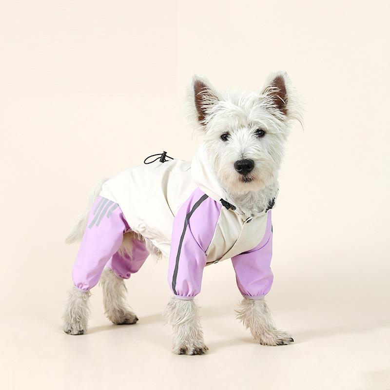 Luxury Solid Polyester Dog Raincoat Waterproof Windproof Jacket Warm Winter Outdoor Puppy Clothes Cold Weather Protection