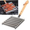 Стойка для гриля для сосисок и хот-догов из нержавеющей стали, переносной антипригарный инструмент для барбекю для кемпинга и пикника