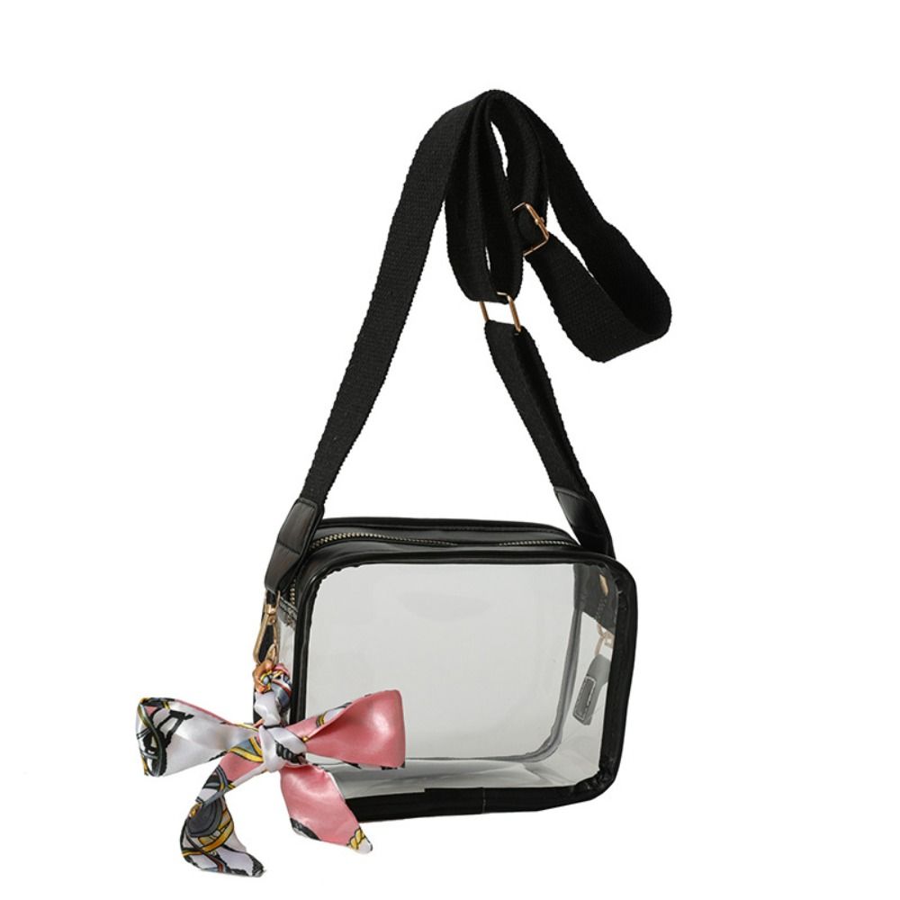 Clear Transparent Jelly Crossbody Bag Storage Bag Transparent Handbag PVC Shoulder Bag Summer
