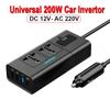 Car Inverter AC 12V To DC 220V Voltage Power Converter 200W for 12V Vehicles