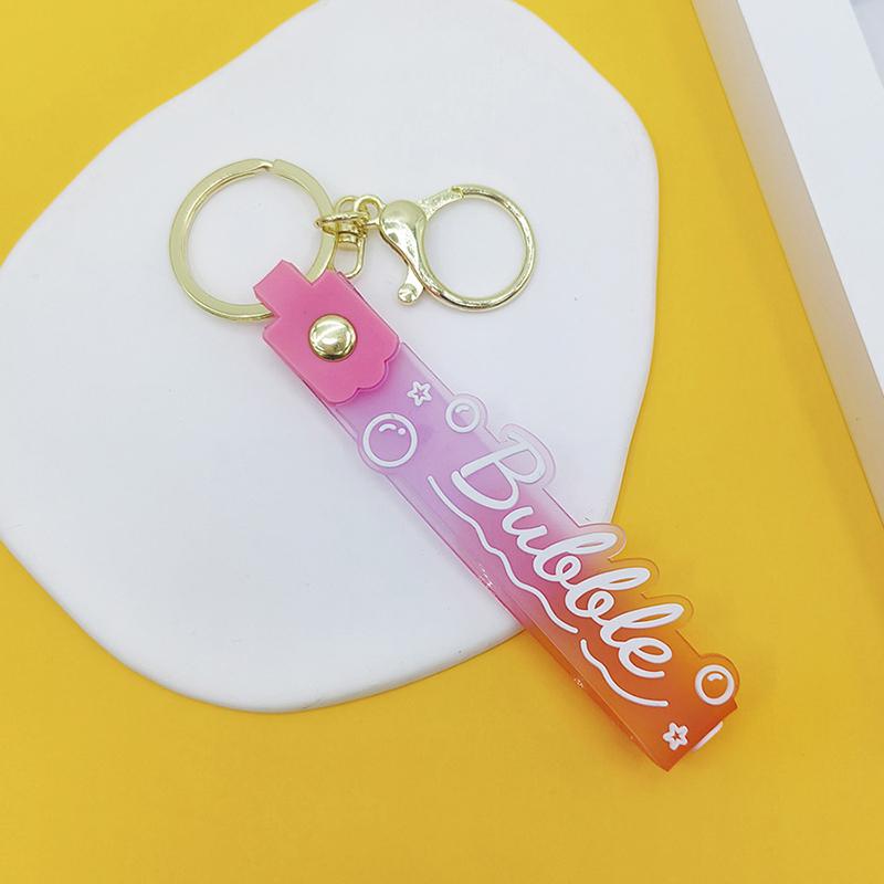 Прозрачный ПВХ мягкий резиновый брелок для ключей английский маленький цветок желе цвета сливы конфетный цвет капли клейкий браслет