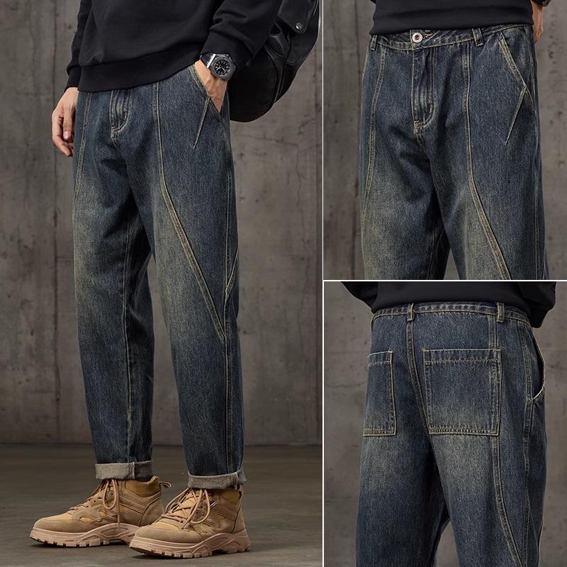 Весна и осень зима новые мужские плюшевые/обычные джинсы облегающие прямые эластичные деловые универсальные длинные брюки