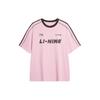 Li-Ning Американский винтажный логотип с полосатым принтом, круглый вырез, свободная удобная повседневная футболка с коротким рукавом и заниженной линией плеч, футболки унисекс AHSU657-7