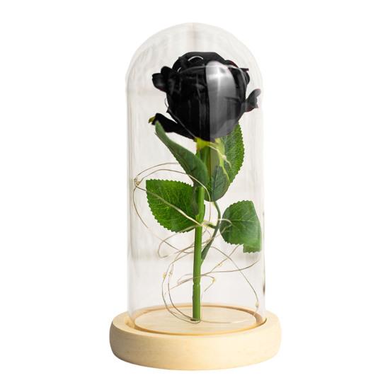 Artificial Rose Flowers Eternal Rose with LED Light Realistic Looking Battery Powered Simulation Rose Flower Holiday Gifts
