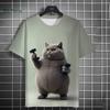 Fun Men's T-Shirt 3D Fitness Cat Print Short Sleeve T-Shirt Oversized Men's Clothing Summer Street Casual Top Fun Animal T-Shirt