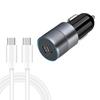 Двойное автомобильное зарядное устройство Type-C PD 3.0 40 Вт с кабелем данных Type-C на Type-C длиной 1 м