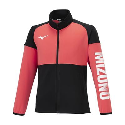 Mizuno Прочная тренировочная куртка из джерси для сияющих детей, Влагоотводящая, Быстросохнущая, Устойчивая к разрывам, Долговечная, Унисекс, 32JCB410, Красный/Черный