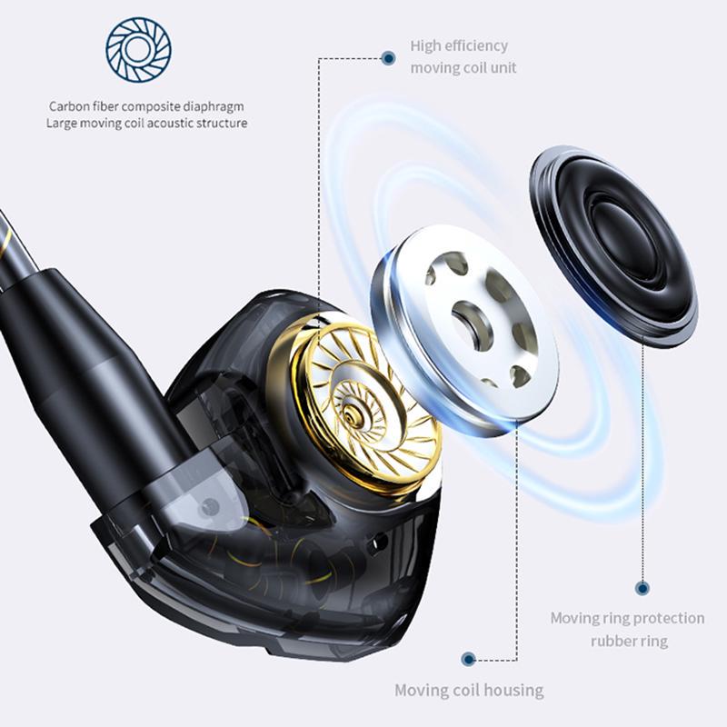 Стерео наушники внутриушные с усиленным проводом и встроенным микрофоном