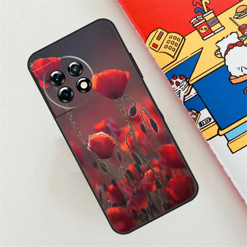 Красный Цветок Мака Чехол Для OnePlus Nord CE 4 3 2 Lite N10 N20 N30 OnePlus 12 11 9 10 Pro 10T 9R 10R 12R Чехол
