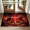 Crystal Velvet Square Rug Custom NameRammstein Pattern Non Slip Home Floor Decor Rug