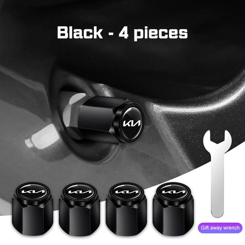 BTNPY1 4Pcs Car Wheel Tire Valve Cap Alloy Cover Accessories For KIA GT line Rio5 K5 K2 K3 k4 K8 Sportage Ceed Sorento Picanto Stinger