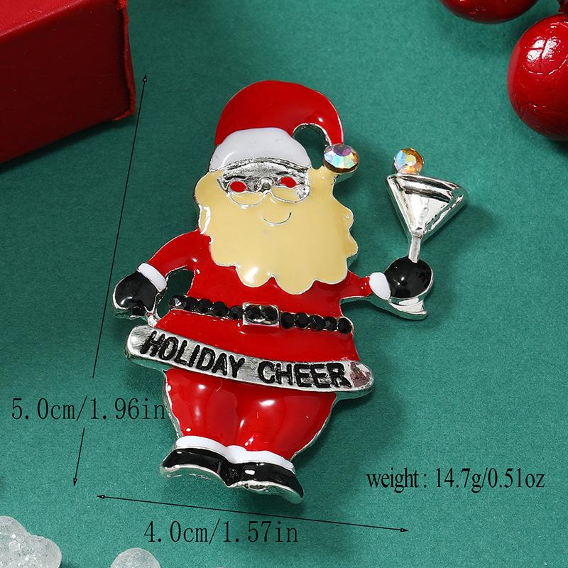 Rinhoo Zircon Santa Claus Gloves Brooches For Women Christmas Tree Snowman Snowflake Lapel Pins Christmas Jewelry