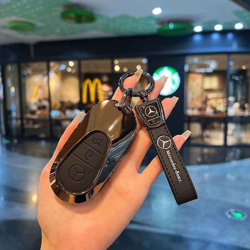 ULA5 Suede Car Key Case Cover Protector Shell For Mercedes Benz C CLE E GLC S Class W206 X254 W214 W223 Remote Fob Shell Case