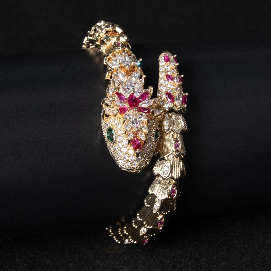 Electroplated Real Gold Spirit Snake Bracelet - Exaggerated Europe & America Style