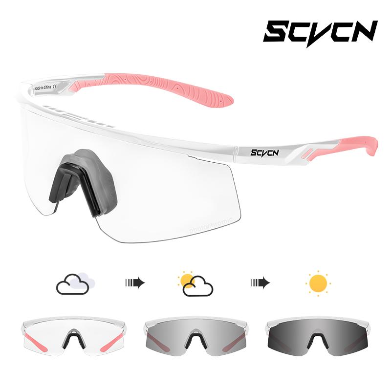 Фотохромные солнцезащитные очки SCVCN UV400 Велосипедные очки Очки для велосипеда Спортивные Мужские Очки для защиты глаз MTB Шоссейный велосипед UV400