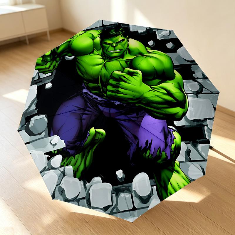 Hulk Breakthrough 8 Ribs 3Fold Black Glue Uv Protection Umbrella Sun Protection Rainproof Compact Folding Umbrella For Travel Daily Use C924692