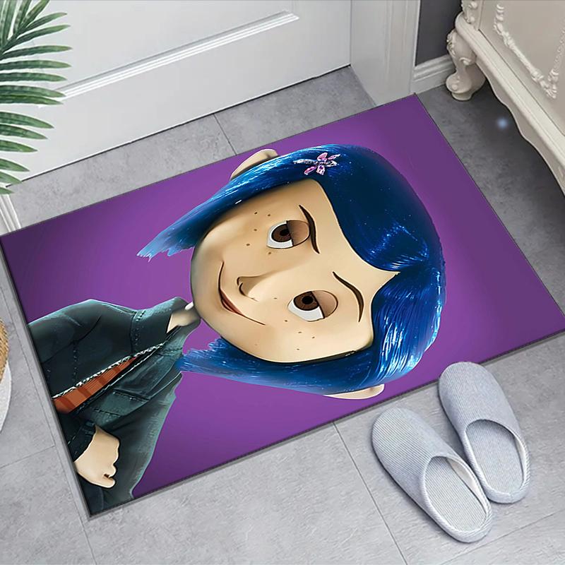 1pc C-Coraline Design Area Rug - Non-Slip, Soft & Cozy Floor Mat for Living Room, Bedroom, Office - Indoor/Outdoor Decorative Carpet