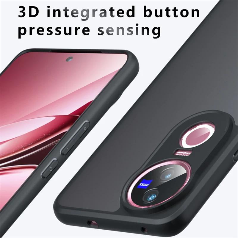 Translucent Phone Case For Vivo V50 5G Anti-knock Matte PC Full Edge Back Cover For Vivo V50 Case