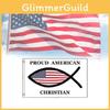 Christian Proud American Flag 3x5 Ft Fish Flag Jesus Christ Religious Symbol Usa