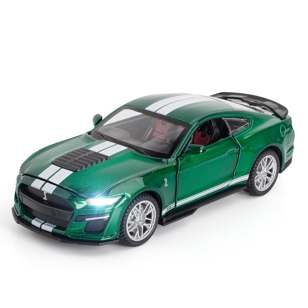 Масштаб 1/32 Mustang Shelby GT500, литая под давлением модель автомобиля, игрушечный автомобиль с откатным механизмом, звуком и светом для детей, коллекция подарков для мальчиков и девочек