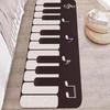 Modern Minimalist Black White Piano Key Crystal Velvet Non Slip Bedroom Rug Headboard Floor Mat