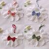 Beautiful Cat Lace Bows Collar Silks Satins/Pearl Dog Pearl Bows Necklace  Photograph