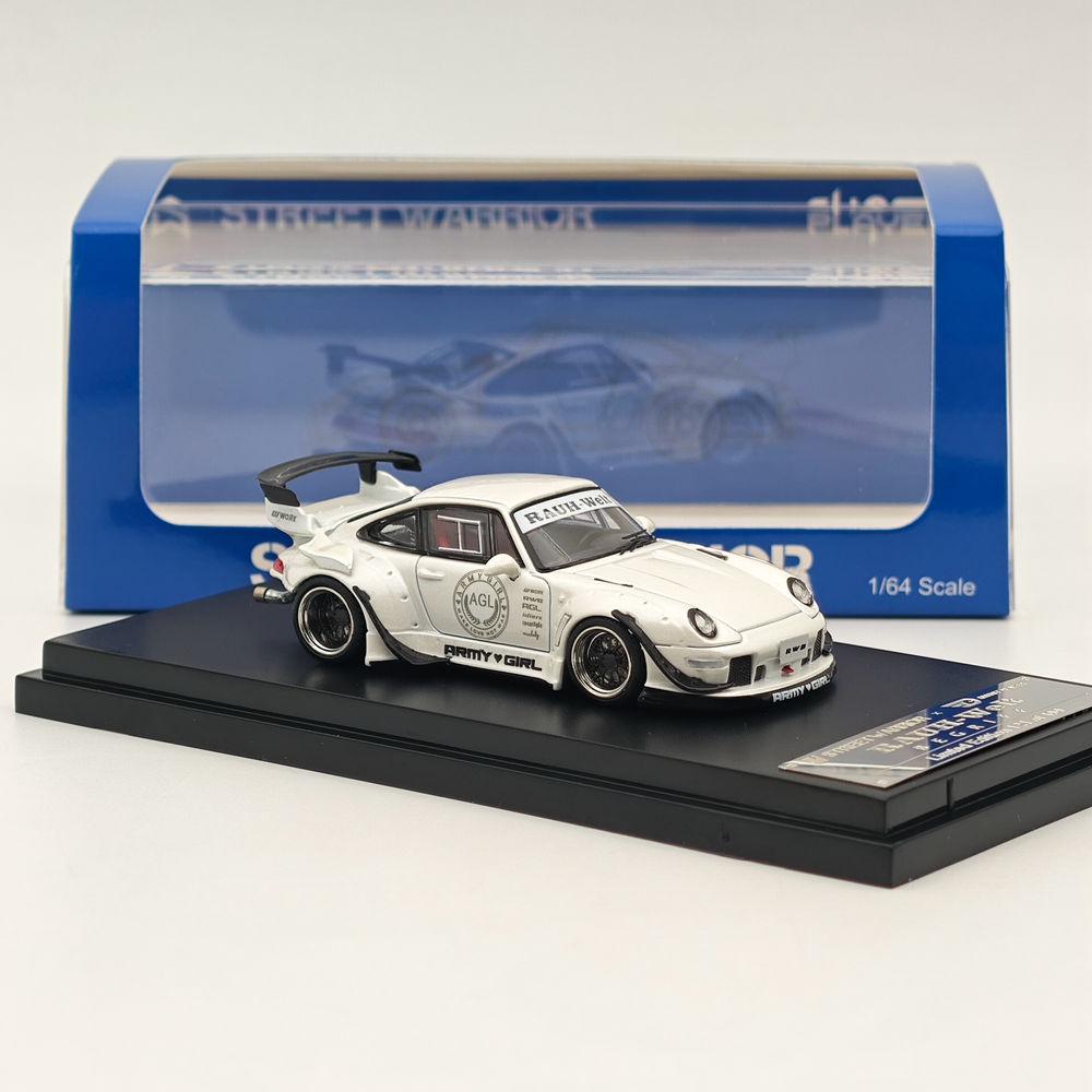 SW 1/64 Scale for 993 AGL White Sport Car Diecast Miniature Model Collection Auto Toys Gift