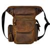 Mens Genuine Leather Design Casual Messenger Shoulder Sling Bag Fashion Multifunction Waist Belt Pack Hip Bum Pack Drop Leg Bag Pouch
