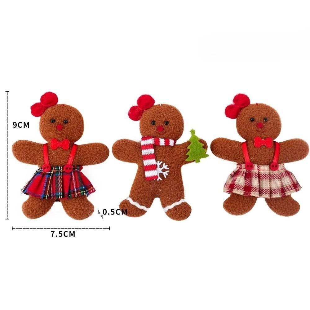3pcs Set Christmas Gingerbread Man Hanging Ornaments Christmas Tree Decorations  Christmas