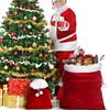 1Pc Santa Claus Large Gift Sack Christmas Eve Present Bag Party Santa Prop Holiday Gift Pouch Drawstring Bag for Candy & Toy