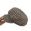Осень и Зима Повседневный Универсальный Клетчатый Берет в Шахматную Клетку Корейский Ветрозащитный Маленькая Восьмиугольная Шляпа Британская Ретро Шляпа Художника