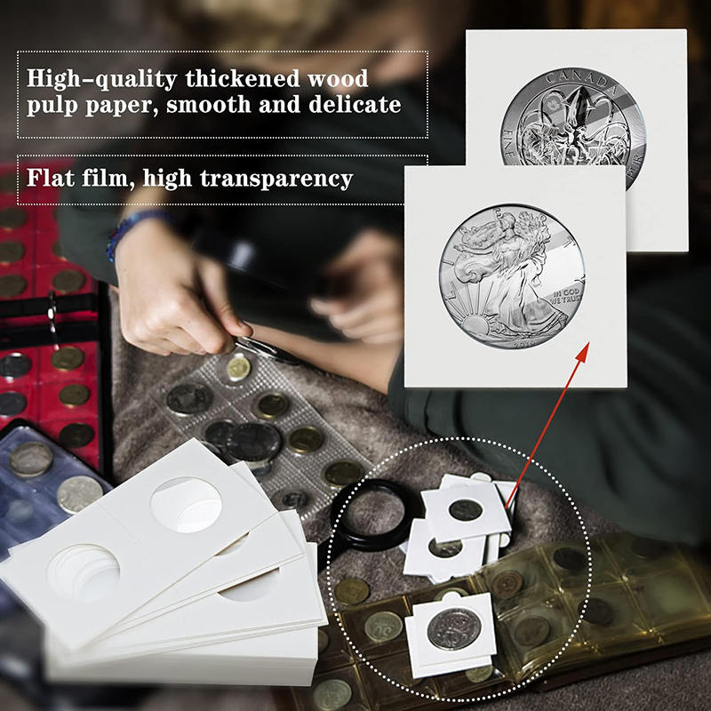 50 шт квадратных картонных держателей для монет размером 20,5 мм-40 мм, альбом для монет, коллекция, держатели для монет с марками маяка, чехол для хранения