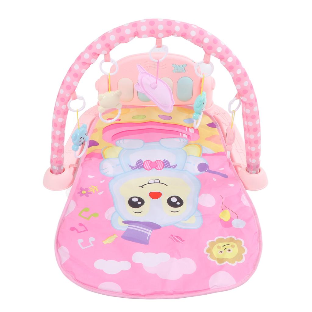 Baby Gym Play Mat Baby Activity Gym Mat with Music Tummy Time Padded Toy Baby Play Mat Gift Pink