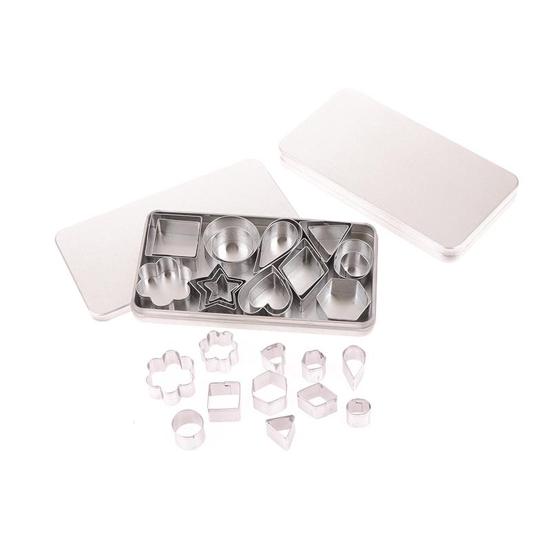 30Pcs/Box Stainless Steel Sugar Biscuit Press Stamp Embosser Cookie Cutter Diy Fondant Cake Mold Pastry Decor Baking Accesories
