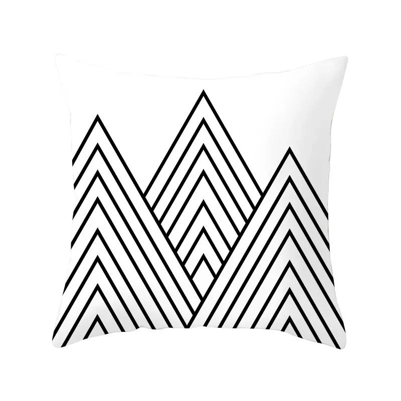 Черно-белый геометрический узор наволочка полиэстер диванная обивка наволочка домашний декор