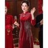 New Chinese Style Velvet Embroidered Cheongsam Dress