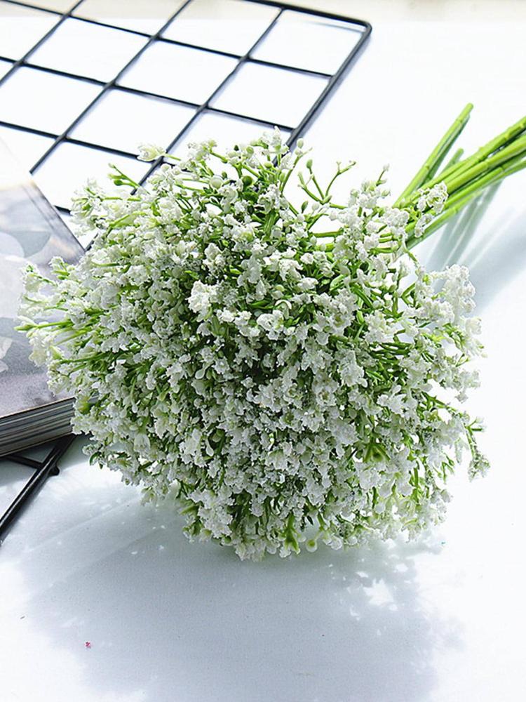 1 Bundles Artificial Baby's Breath Plastic Flower Plants Baby's Breath Artificial Flowers Gypsophila for Home Hotel Decor Wedding Bouquet