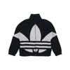 Adidas Originals Velvet Stand Collar Sport Thick Jacket With Contrast Logo Unisex Jackets Black HC0325