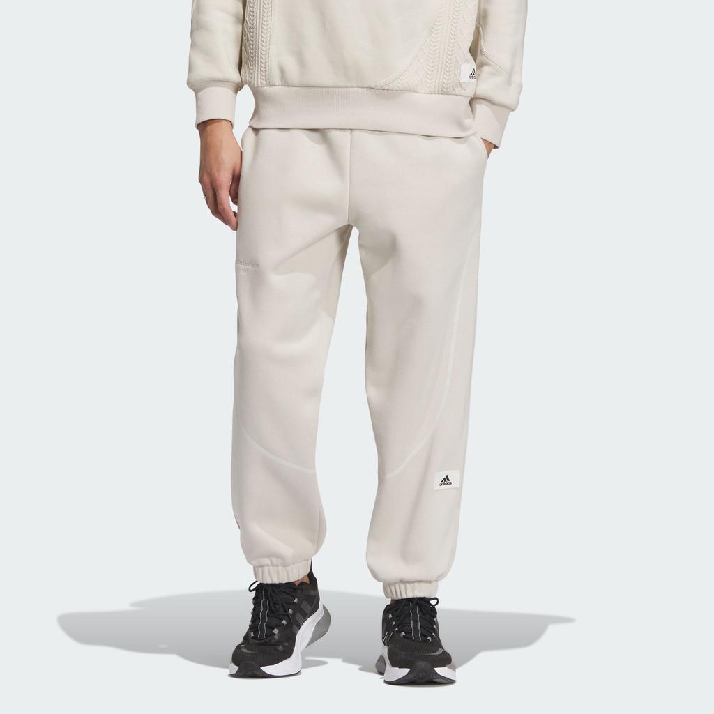 Adidas Брюки для отдыха с отстрочкой-логотипом и эластичными манжетами. Мужские брюки прозрачно-коричневого цвета IP4976