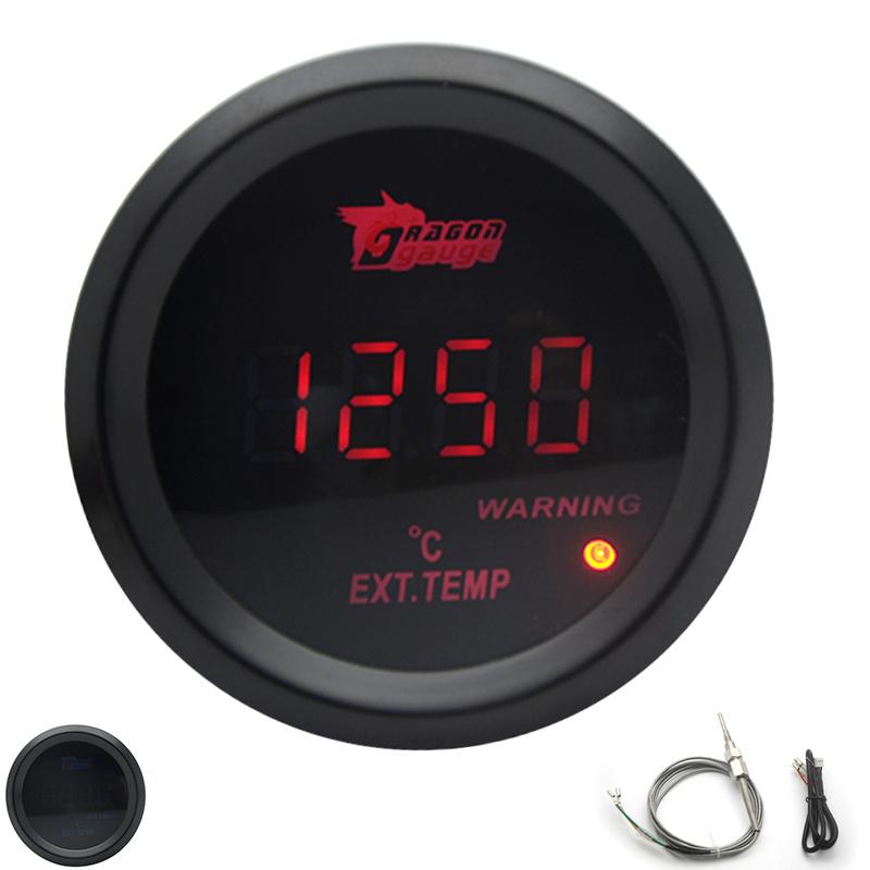 2'' 52MM Exhaust Gas Temperature Gauge Black Color Digital Red Led