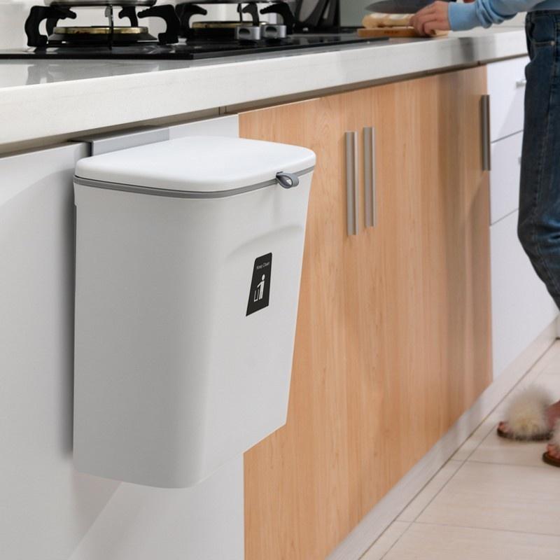 7л/9л настенный мусорный бак с крышкой, мусорное ведро, кухонный шкаф, дверная подвесная корзина для мусора, мусорная корзина для автомобиля, мусорная корзина