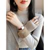 Winter Fleece Thickened Sweater Bottoming Shirt Women's Inner One-piece Fleece Semi-turtleneck Knitted Top