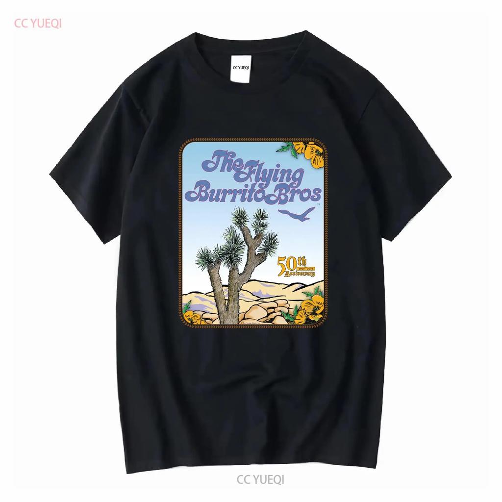 Постер группы The Flying Burrito Brothers Футболка Хлопок Для винтажный Стильный Мягкий Удобный Повседневный Слегка модный