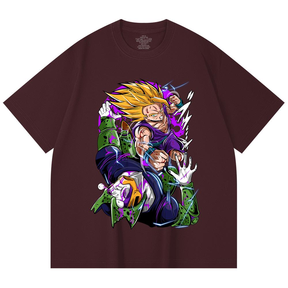 230 г/м² 100% хлопок Dragon Ball V30 Гохан Селл Принт Унисекс Тяжелая Хлопковая Футболка